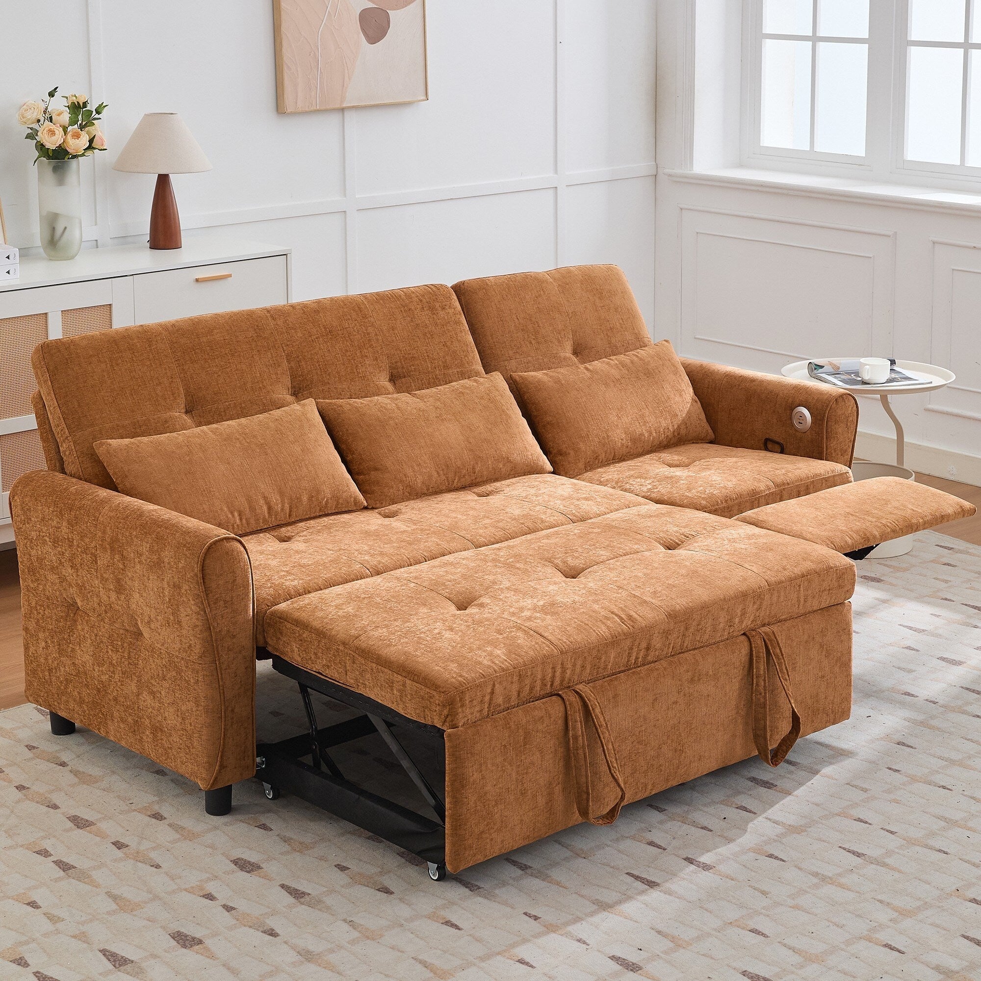 Canapé 2 en 1 avec lit gigogne et fauteuil inclinable réversible par Harper&amp;Bright Designs