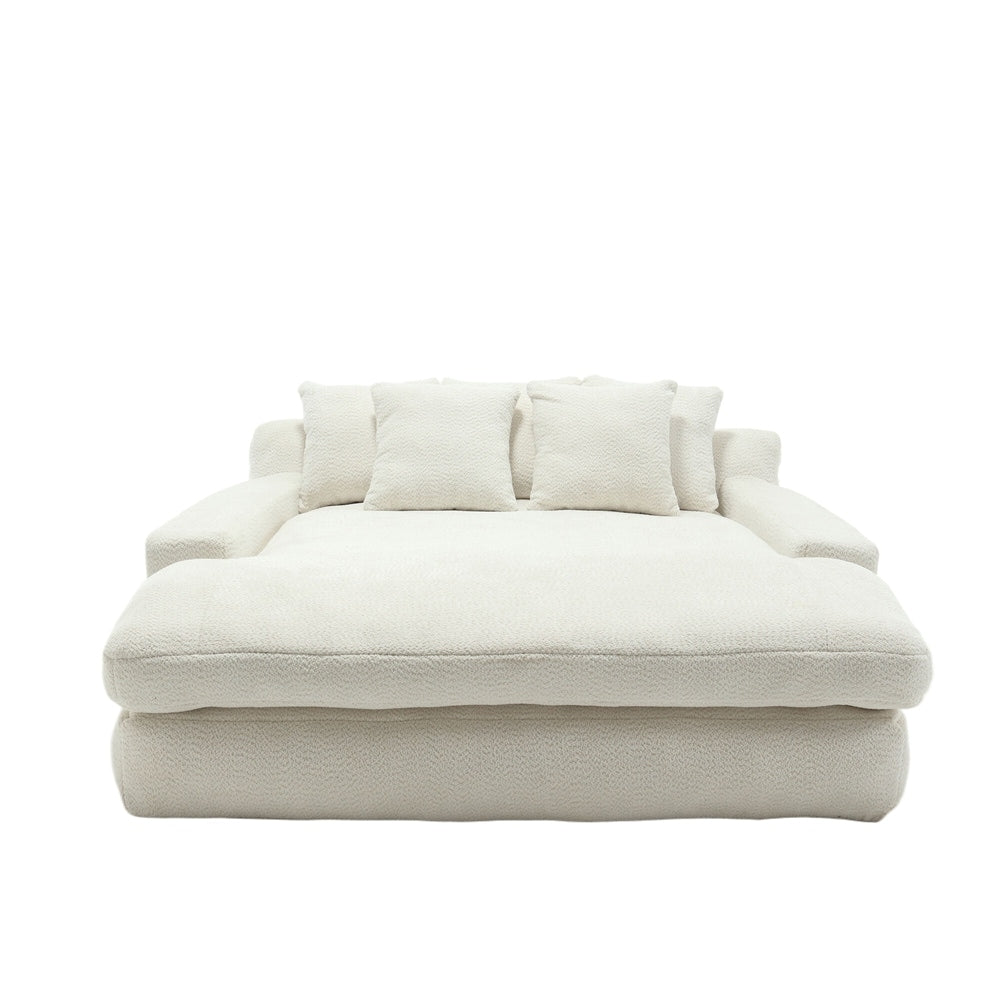 Canapé 2 places avec 5 coussins de dossier, canapé confortable - canapé à siège profond pour le salon