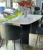 Table de salle à manger en pierre frittée de 2,4 m