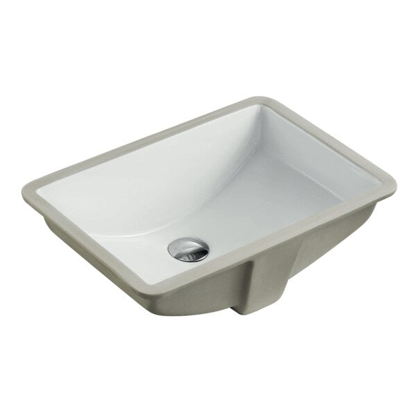 Lavabo de salle de bain rectangulaire en porcelaine et céramique de style européen de 20-3/4 pouces sous plan