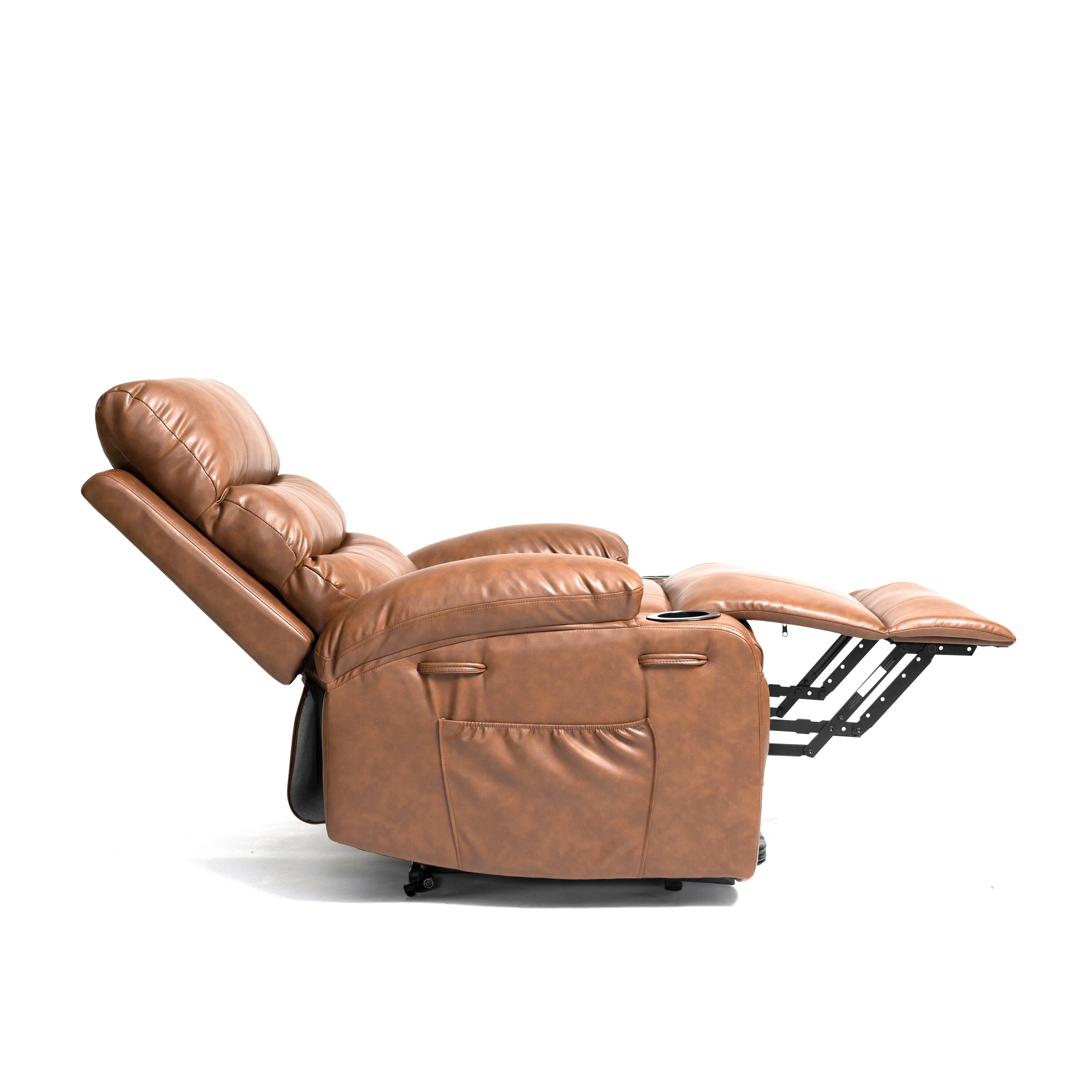 Fauteuil inclinable électrique de 21 pouces de large pour personnes âgées, massage lombaire à 8 points, chauffage, télécommande, poches latérales, porte-gobelets