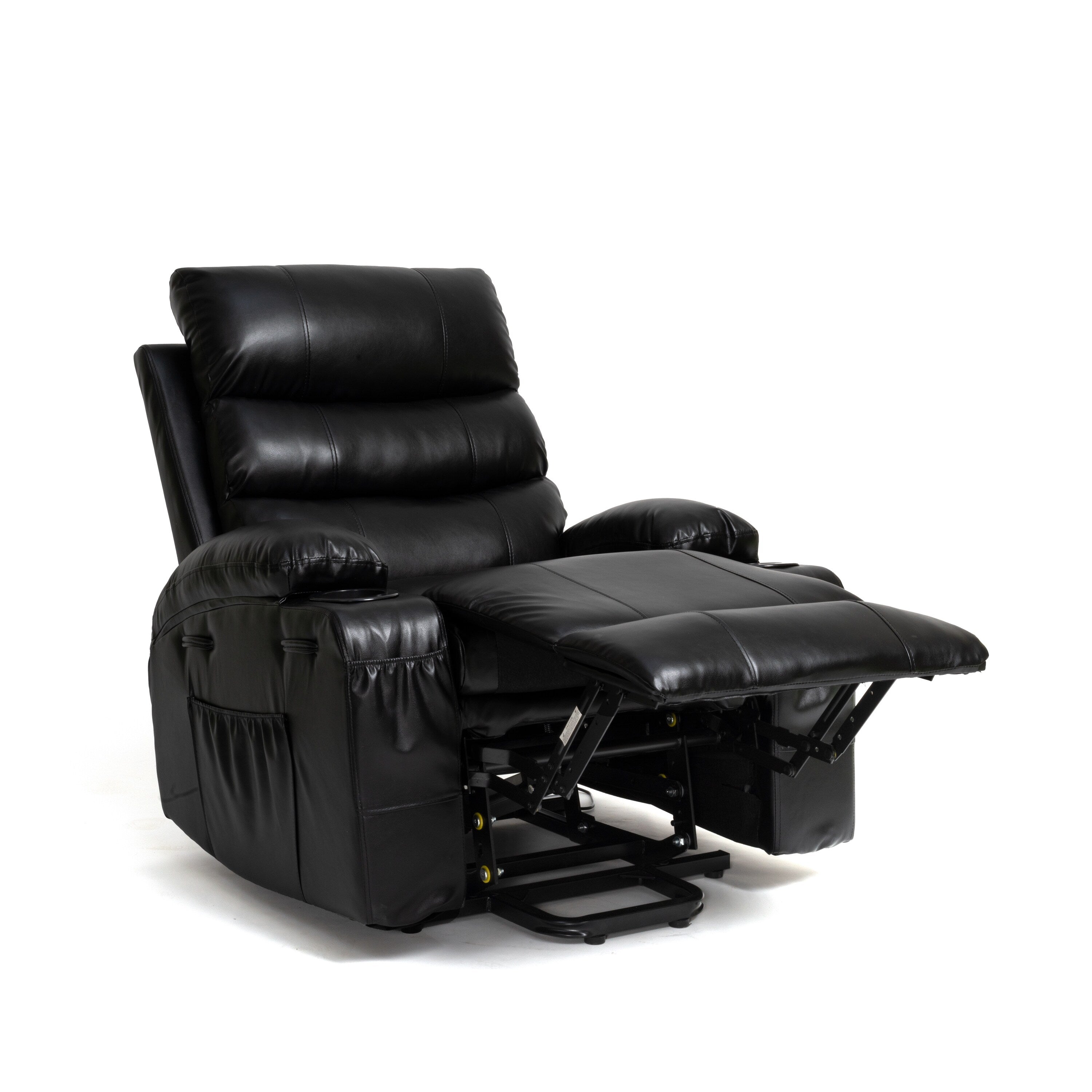 Fauteuil inclinable électrique de 21 pouces de large pour personnes âgées, massage lombaire à 8 points, chauffage, télécommande, poches latérales, porte-gobelets