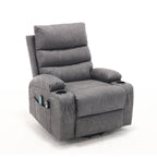 Fauteuil inclinable électrique de 21 pouces de large pour personnes âgées, massage lombaire à 8 points, chauffage, télécommande, poches latérales, porte-gobelets