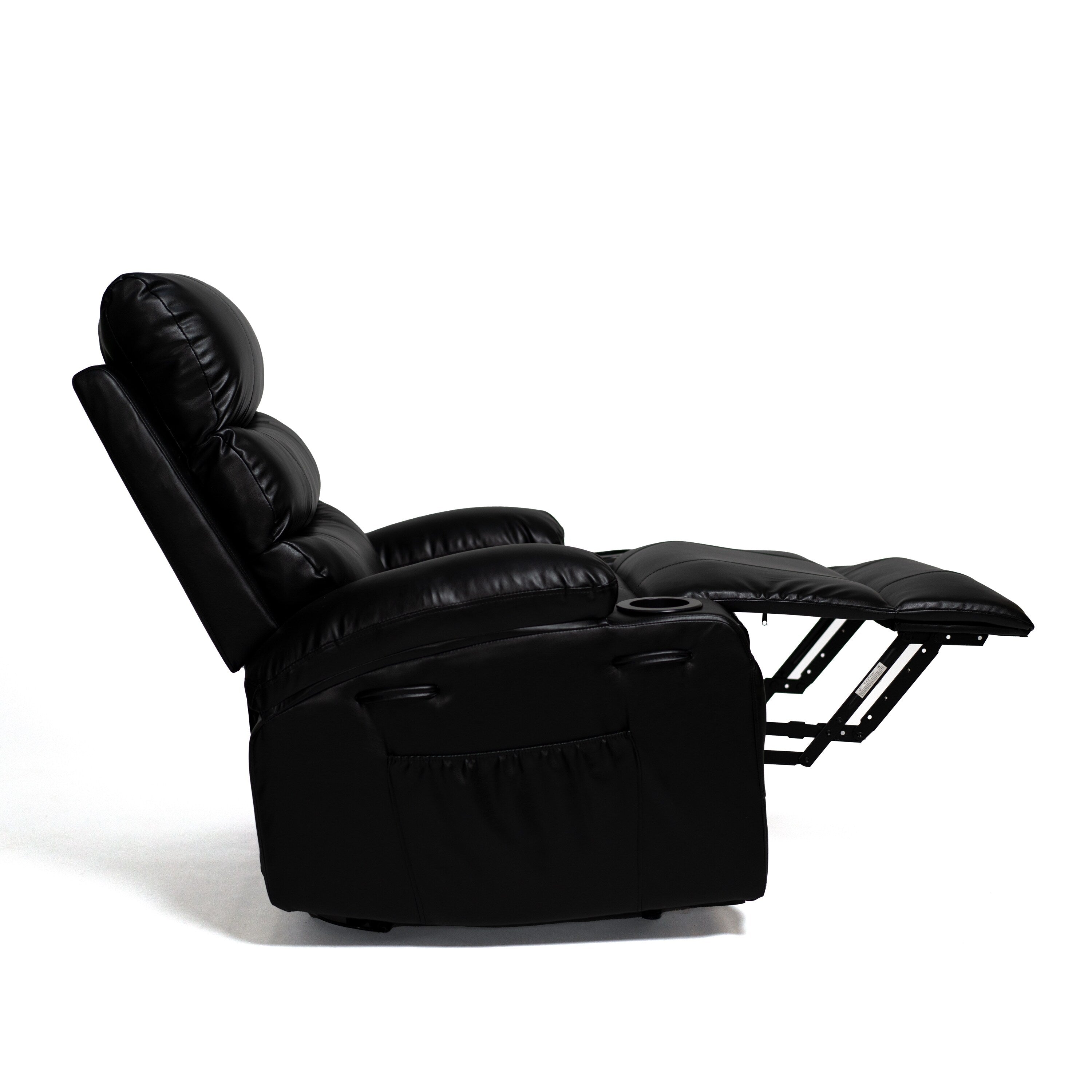 Fauteuil inclinable électrique de 21 pouces de large pour personnes âgées, massage lombaire à 8 points, chauffage, télécommande, poches latérales, porte-gobelets