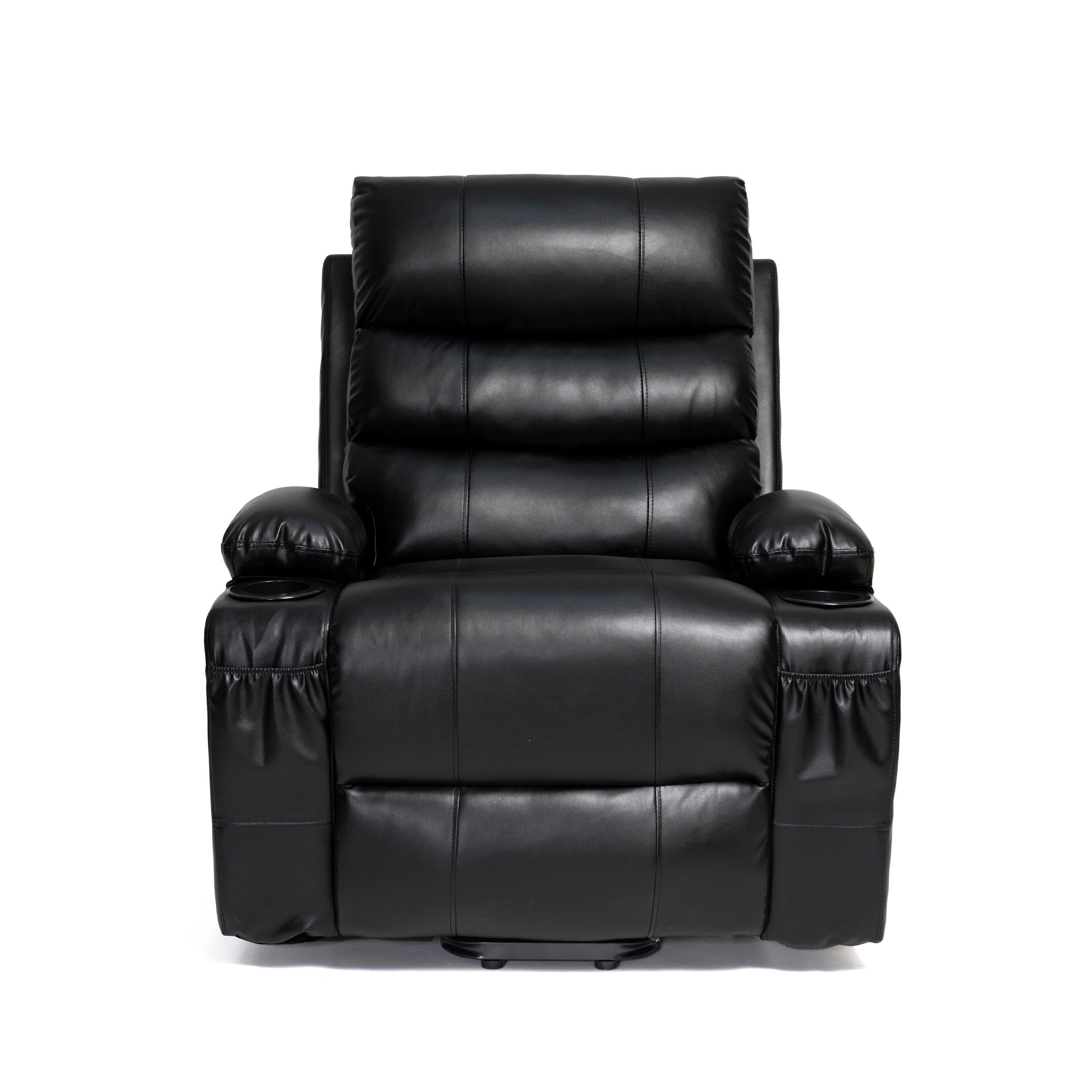 Fauteuil inclinable électrique de 21 pouces de large pour personnes âgées, massage lombaire à 8 points, chauffage, télécommande, poches latérales, porte-gobelets