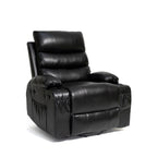 Fauteuil inclinable électrique 21 W, grand format, massage par vibrations à 8 points et chauffage lombaire, télécommande, poches latérales, porte-gobelets