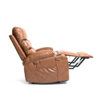 Fauteuil inclinable électrique 21 W, grand format, massage par vibrations à 8 points et chauffage lombaire, télécommande, poches latérales, porte-gobelets
