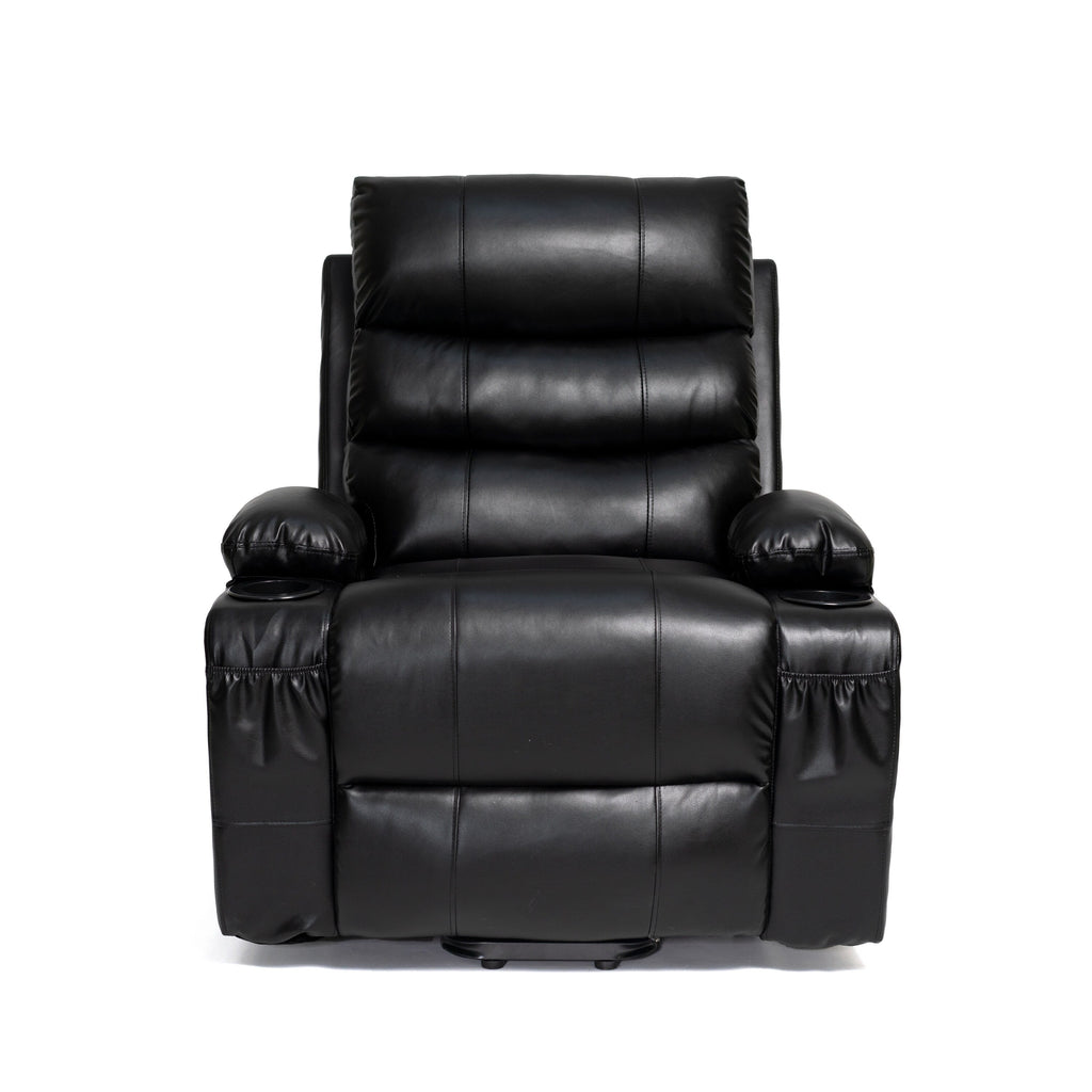 Fauteuil inclinable électrique 21 W, grand format, massage par vibrations à 8 points et chauffage lombaire, télécommande, poches latérales, porte-gobelets