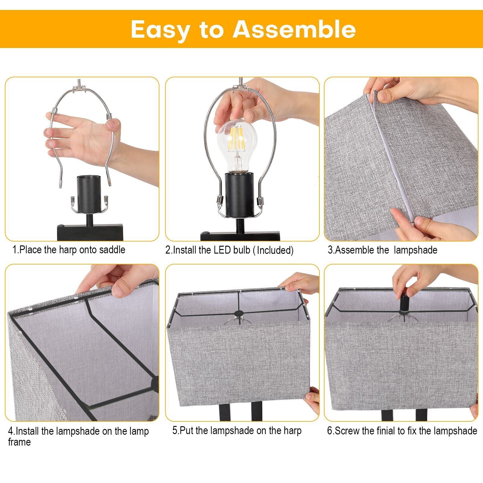 Ensemble de 22 lampes de table USB grises à commande tactile