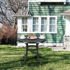 Table de bistrot ronde d'extérieur en fonte d'aluminium 23,22 pouces, table d'appoint ronde d'extérieur en mosaïque