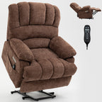 Fauteuil inclinable électrique de grande taille en chenille avec siège large et dossier haut, massage par vibration à 8 points et chauffage lombaire