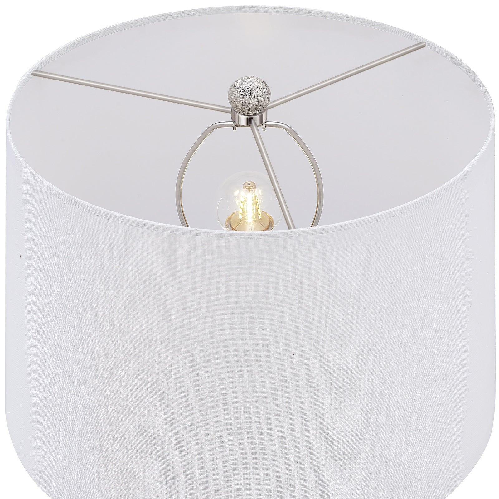 Lampe de table de style campagnard beige délavé/doré de 24,5 pouces avec abat-jour en lin blanc (lot de 2) - 24,5 H