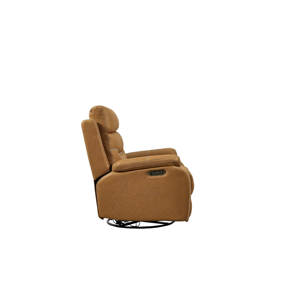 Fauteuil inclinable pivotant à 240° avec double moteur, appui-tête électrique, positions d'inclinaison infinies, ports de chargement USB et repose-pieds