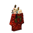 26 décorations de jardin pré-éclairées à LED 3D Peanuts Snoopy sur une niche avec étoile