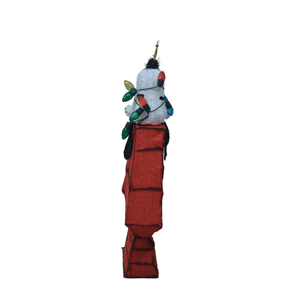 26 décorations de jardin pré-éclairées à LED 3D Peanuts Snoopy sur une niche avec étoile