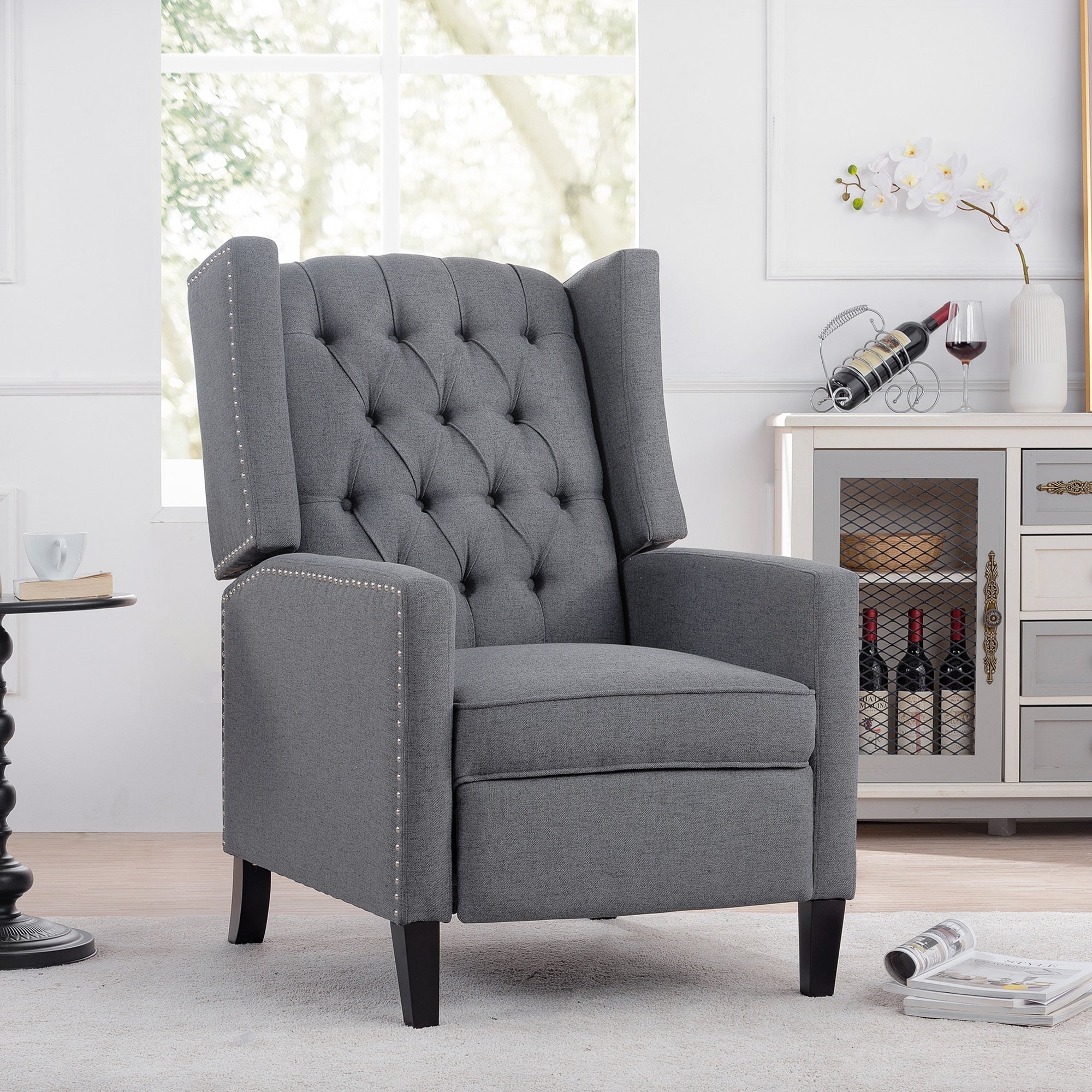 Fauteuil inclinable manuel en tissu large de 27,16 pouces