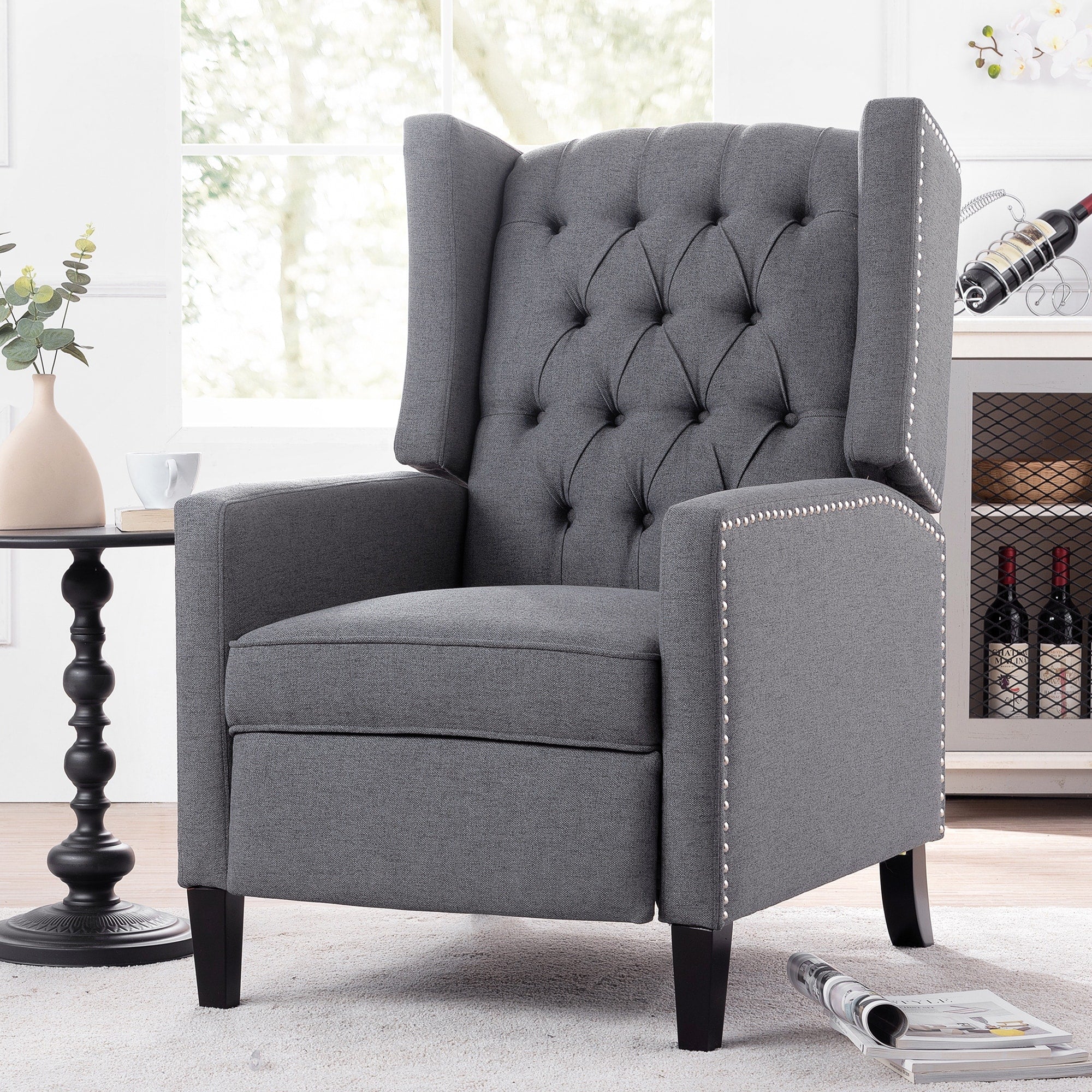 Fauteuil inclinable manuel en tissu large de 27,16 pouces