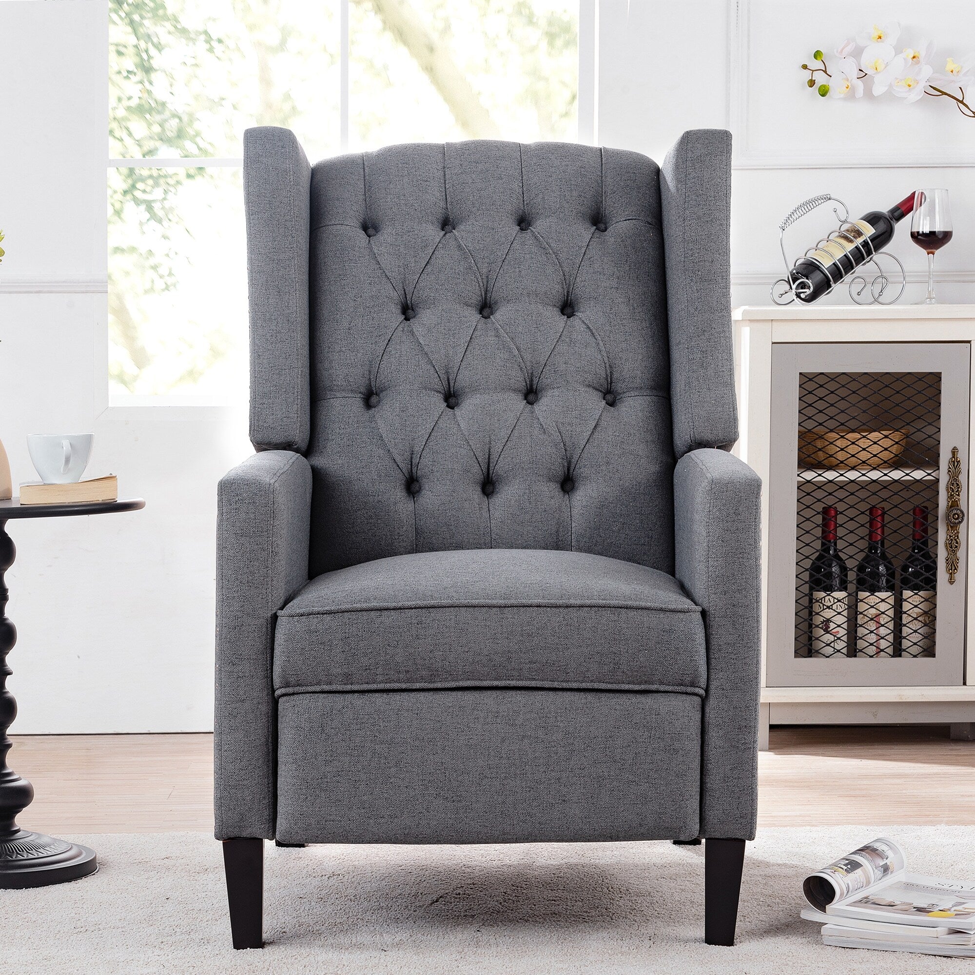 Fauteuil inclinable manuel en tissu large de 27,16 pouces