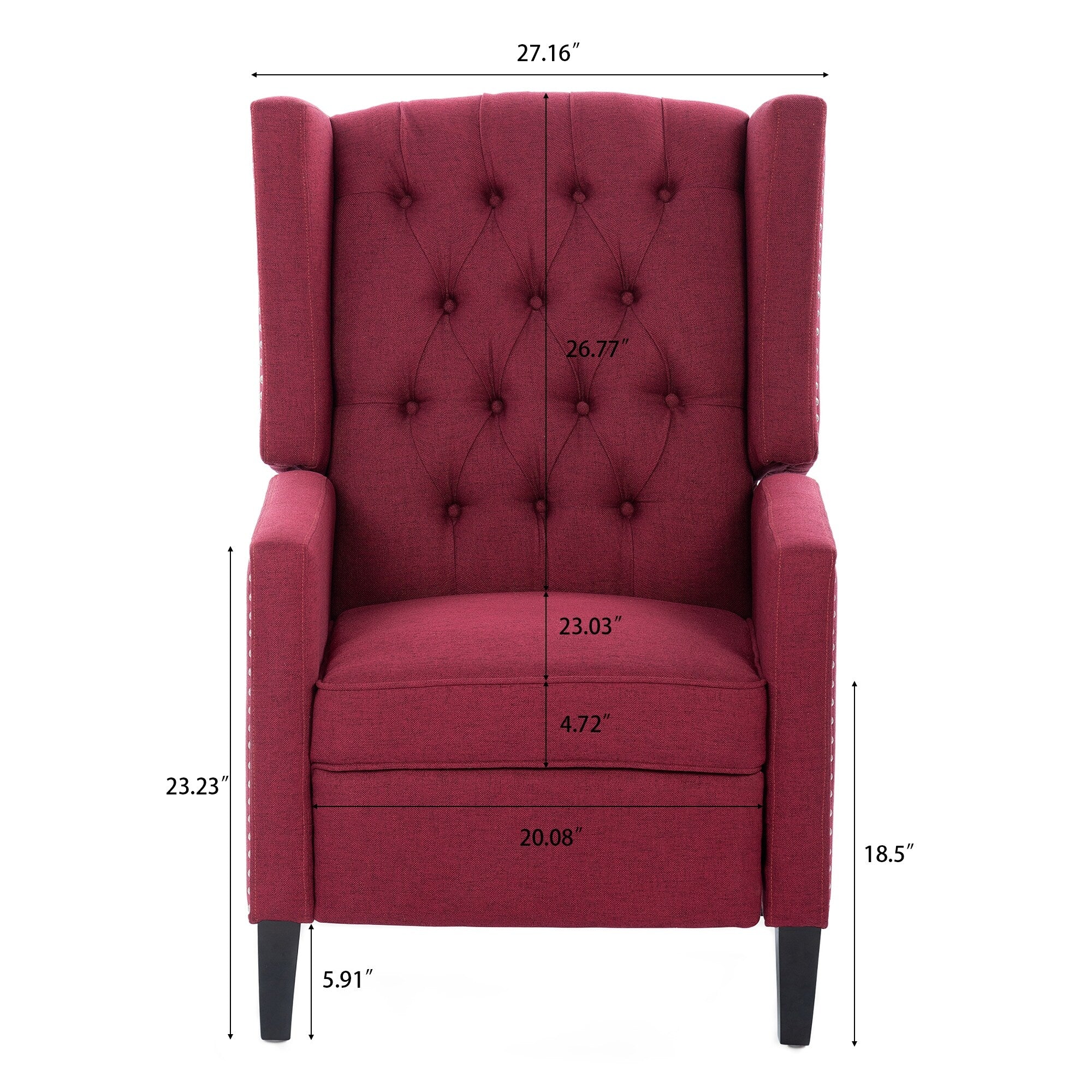 Fauteuil inclinable manuel large de 27,16 pouces