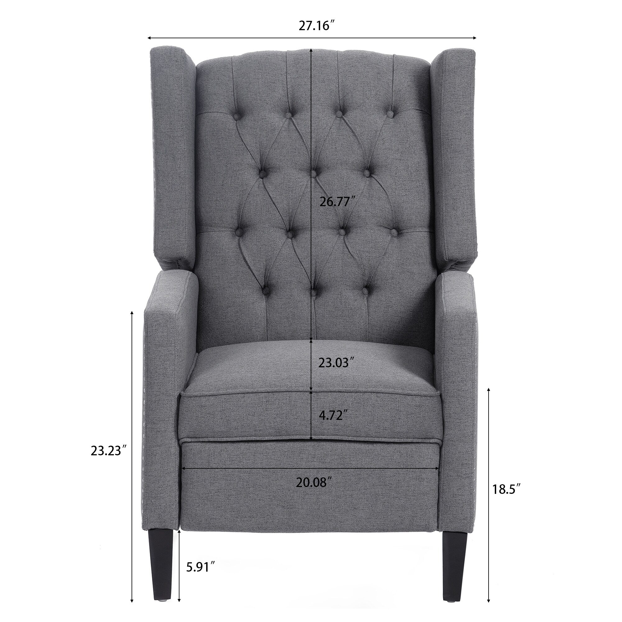 Fauteuil inclinable manuel large de 27,16 pouces