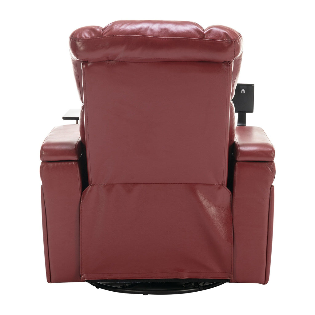 Fauteuil inclinable électrique pivotant à 270 degrés en cuir PU, siège individuel, fauteuil inclinable pour home cinéma avec dossier confortable et plateau
