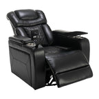 Fauteuil inclinable électrique pivotant à 270 degrés en cuir PU, siège individuel, fauteuil inclinable pour home cinéma avec dossier confortable et plateau