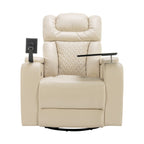 Fauteuil inclinable électrique pivotant à 270 degrés en cuir PU, siège individuel, fauteuil inclinable pour home cinéma avec dossier confortable et plateau