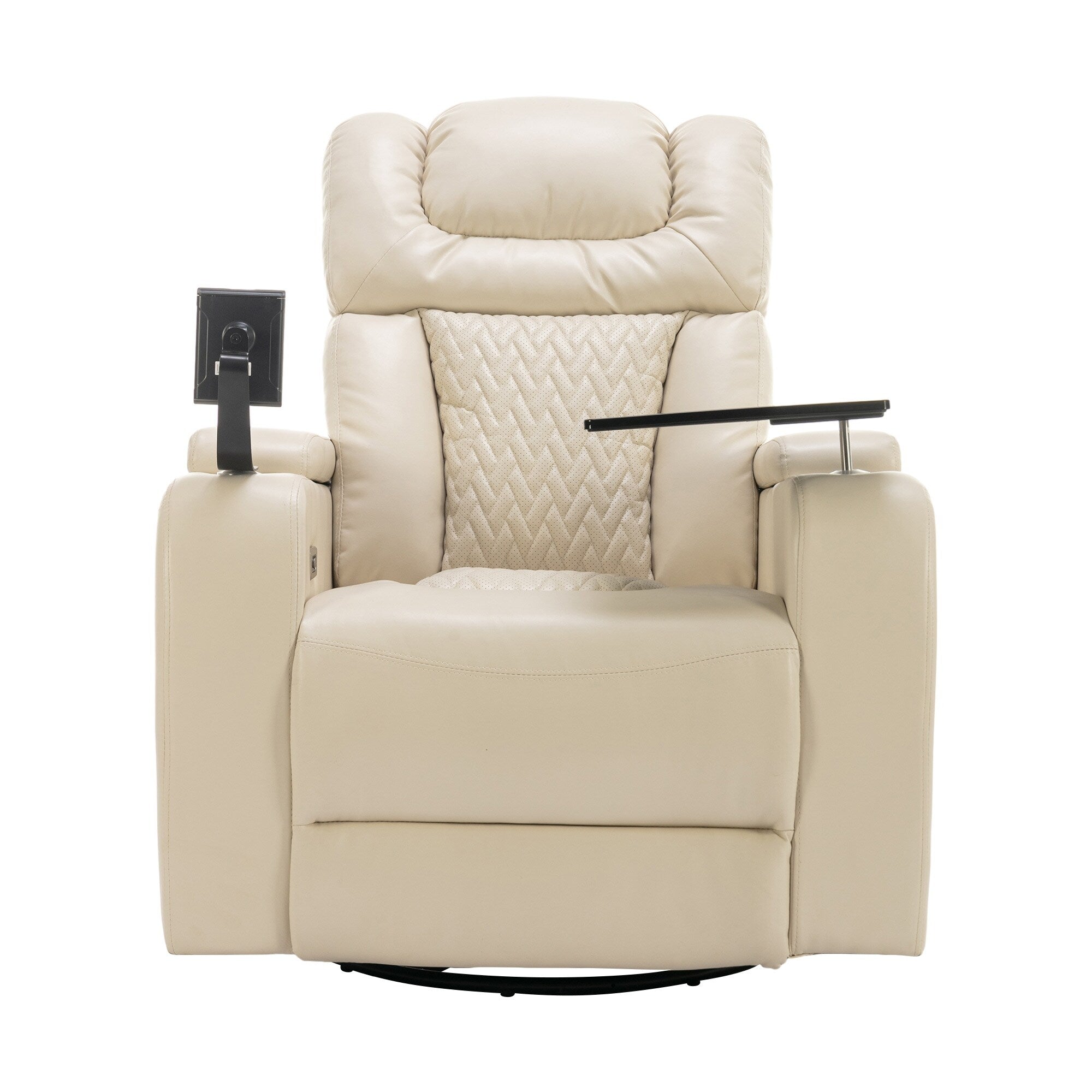 Fauteuil inclinable électrique pivotant à 270 degrés en cuir PU, siège individuel, fauteuil inclinable pour home cinéma avec dossier confortable et plateau