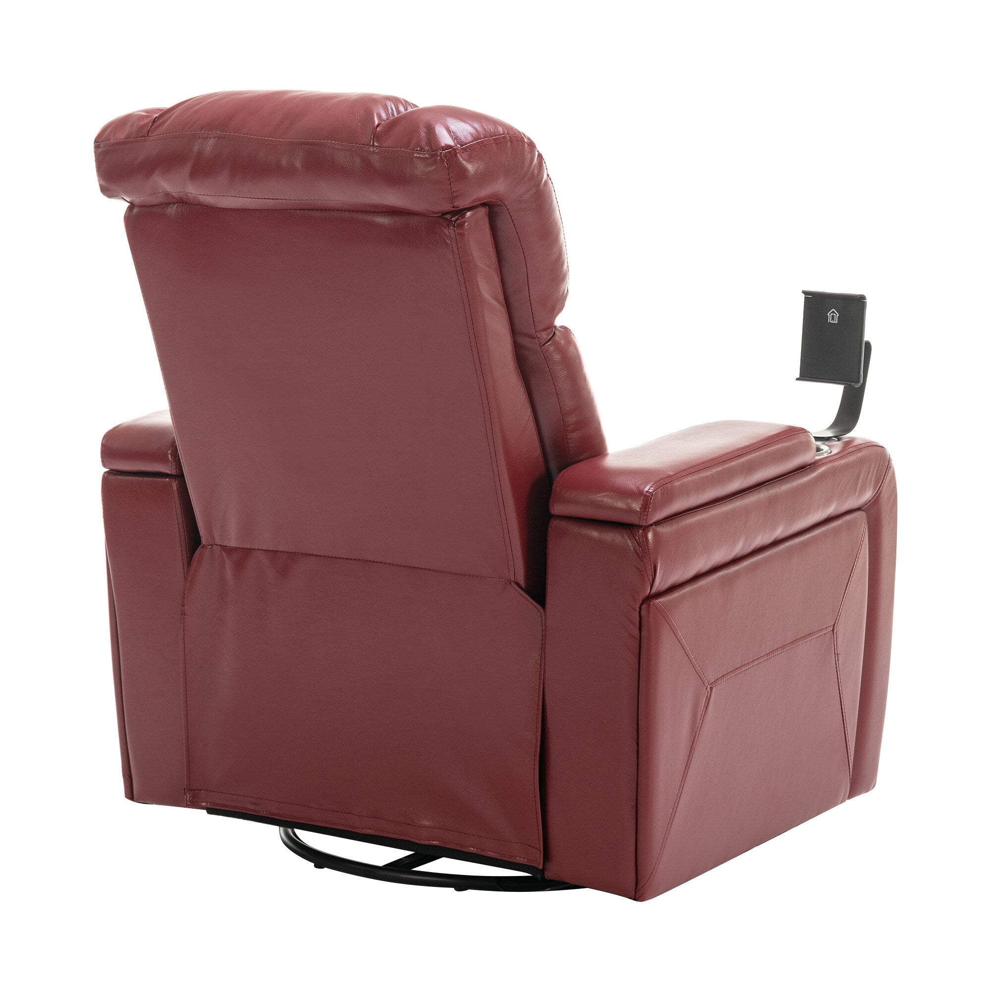Fauteuil inclinable électrique pivotant à 270 degrés en cuir PU, siège individuel, fauteuil inclinable pour home cinéma avec dossier confortable et plateau