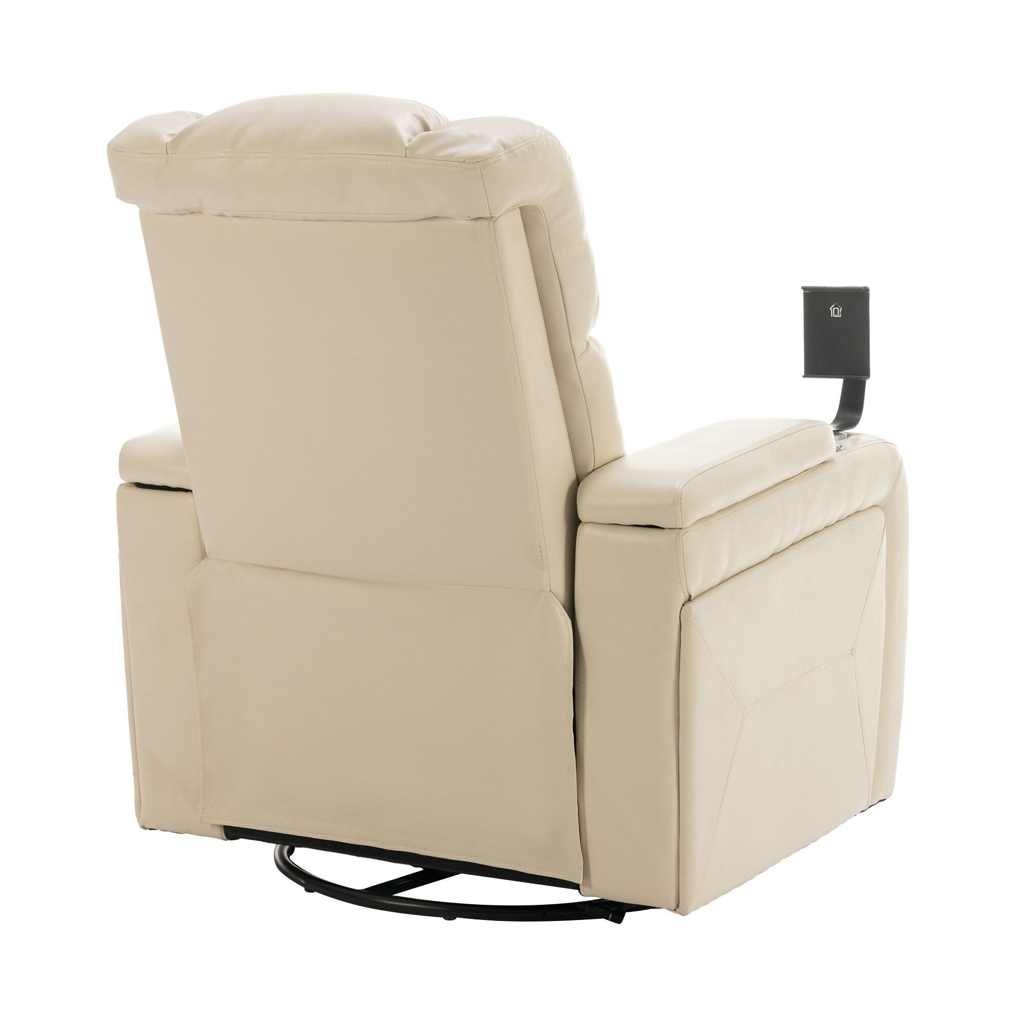 Fauteuil inclinable électrique pivotant à 270 degrés en cuir PU, siège individuel, fauteuil inclinable pour home cinéma avec dossier confortable et plateau