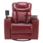 Fauteuil inclinable électrique pivotant à 270 degrés en cuir PU, siège individuel, fauteuil inclinable pour home cinéma avec dossier confortable et plateau