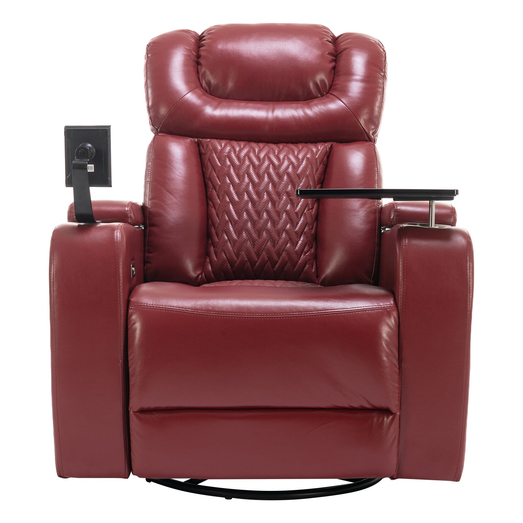 Fauteuil inclinable électrique pivotant à 270 degrés en cuir PU, siège individuel, fauteuil inclinable pour home cinéma avec dossier confortable et plateau