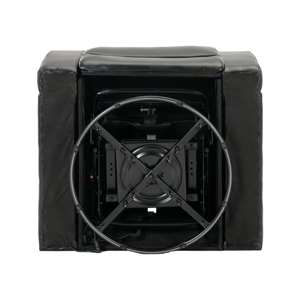 Fauteuil inclinable électrique pivotant à 270 degrés en cuir PU, siège individuel, fauteuil inclinable pour home cinéma avec dossier confortable et plateau
