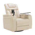 Fauteuil inclinable électrique pivotant à 270 degrés en cuir PU, siège individuel, fauteuil inclinable pour home cinéma avec dossier confortable et plateau