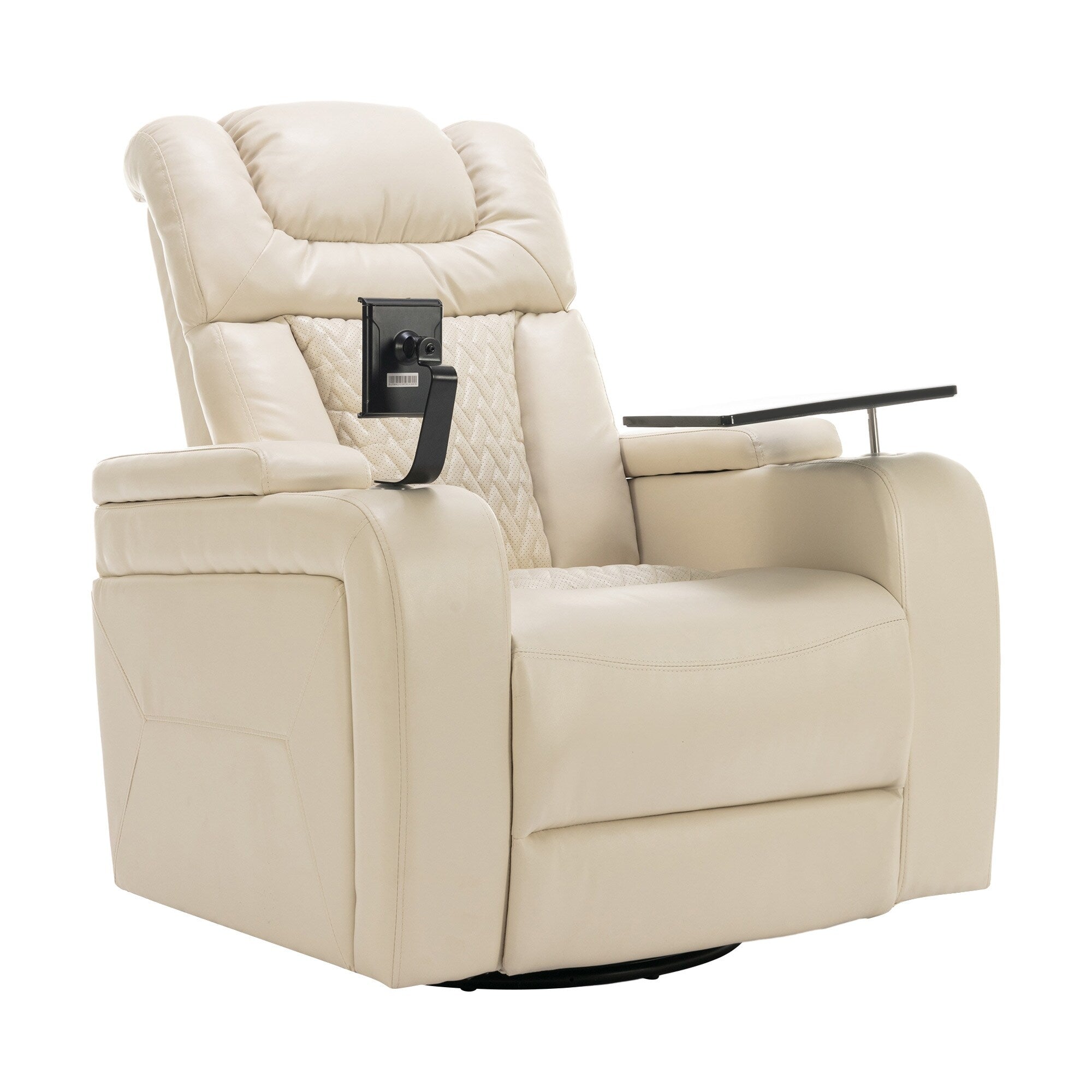 Fauteuil inclinable électrique pivotant à 270 degrés en cuir PU, siège individuel, fauteuil inclinable pour home cinéma avec dossier confortable et plateau