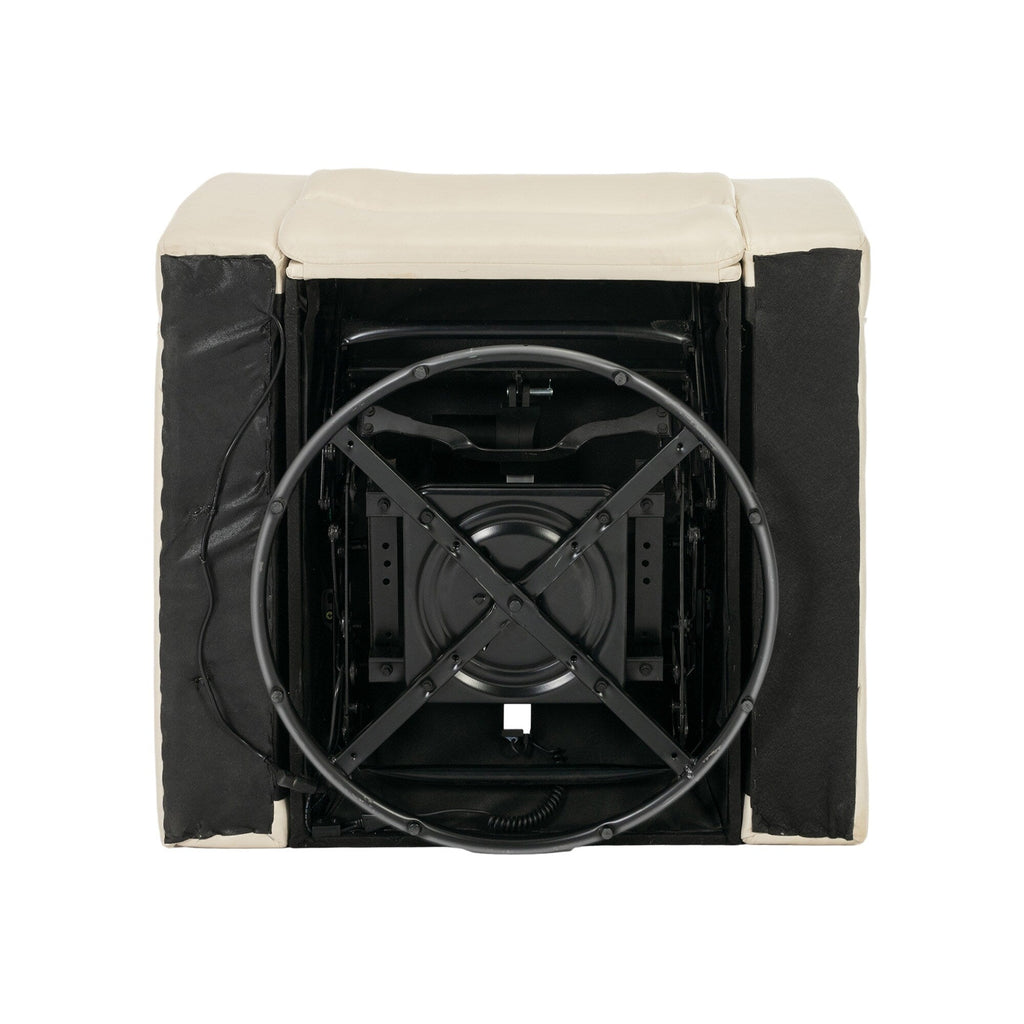 Fauteuil inclinable électrique pivotant à 270 degrés en cuir PU, siège individuel, fauteuil inclinable pour home cinéma avec dossier confortable et plateau
