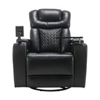 Fauteuil inclinable électrique pivotant à 270 degrés en cuir PU, siège individuel, fauteuil inclinable pour home cinéma avec dossier confortable et plateau