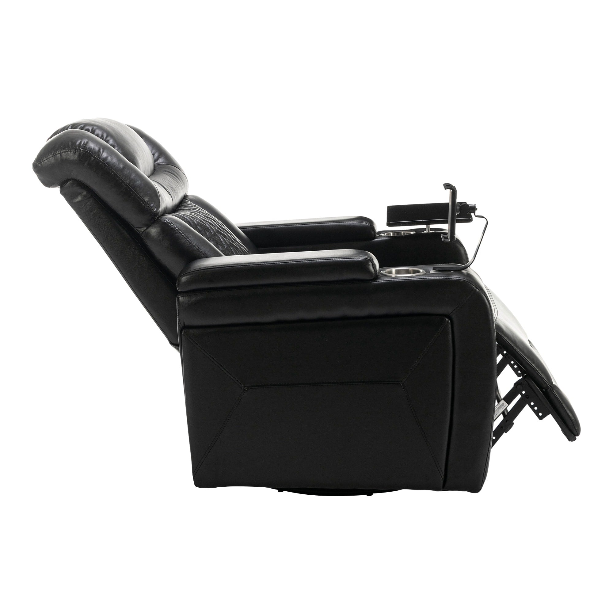 Fauteuil inclinable électrique pivotant à 270 degrés en cuir PU, siège individuel, fauteuil inclinable pour home cinéma avec dossier confortable et plateau