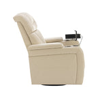 Fauteuil inclinable électrique pivotant à 270 degrés en cuir PU, siège individuel, fauteuil inclinable pour home cinéma avec dossier confortable et plateau