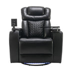 Fauteuil inclinable électrique pivotant à 270 degrés, siège individuel, pour home cinéma, avec plateau, support pour téléphone, porte-gobelet et port USB