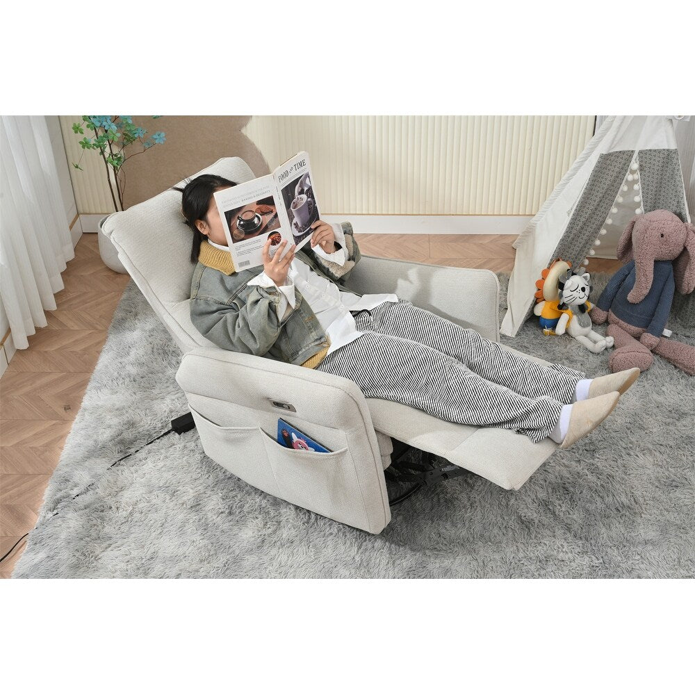 Fauteuil inclinable pivotant à 270° pour adultes, fauteuil inclinable pivotant à bascule, fauteuil inclinable électrique pour petits espaces