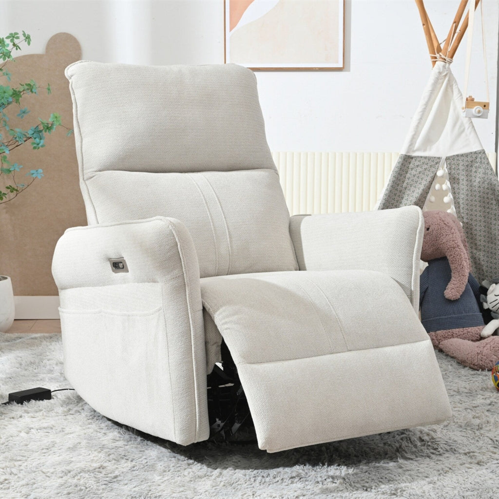 Fauteuil inclinable pivotant à 270° pour adultes, fauteuil inclinable pivotant à bascule, fauteuil inclinable électrique pour petits espaces