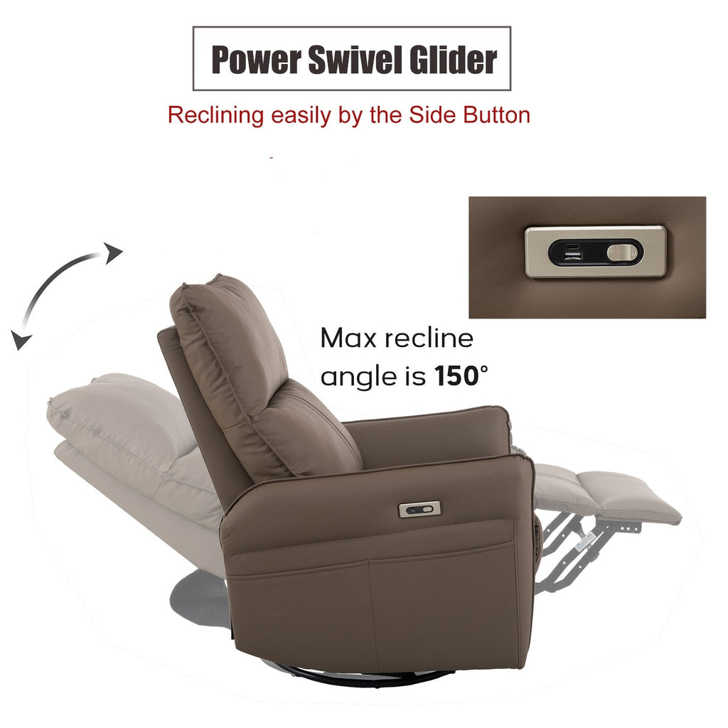 Fauteuil inclinable pivotant à 270°, canapé inclinable électrique avec ports USB
