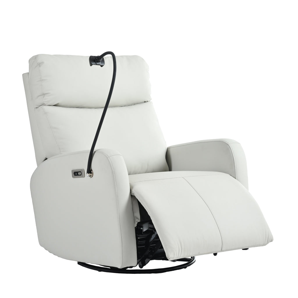 Fauteuil inclinable pivotant à 270° avec ports USB, inclinaison électrique et confort rembourré pour une détente ultime