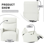 Fauteuil inclinable pivotant à 270° avec ports USB, inclinaison électrique et confort rembourré pour une détente ultime