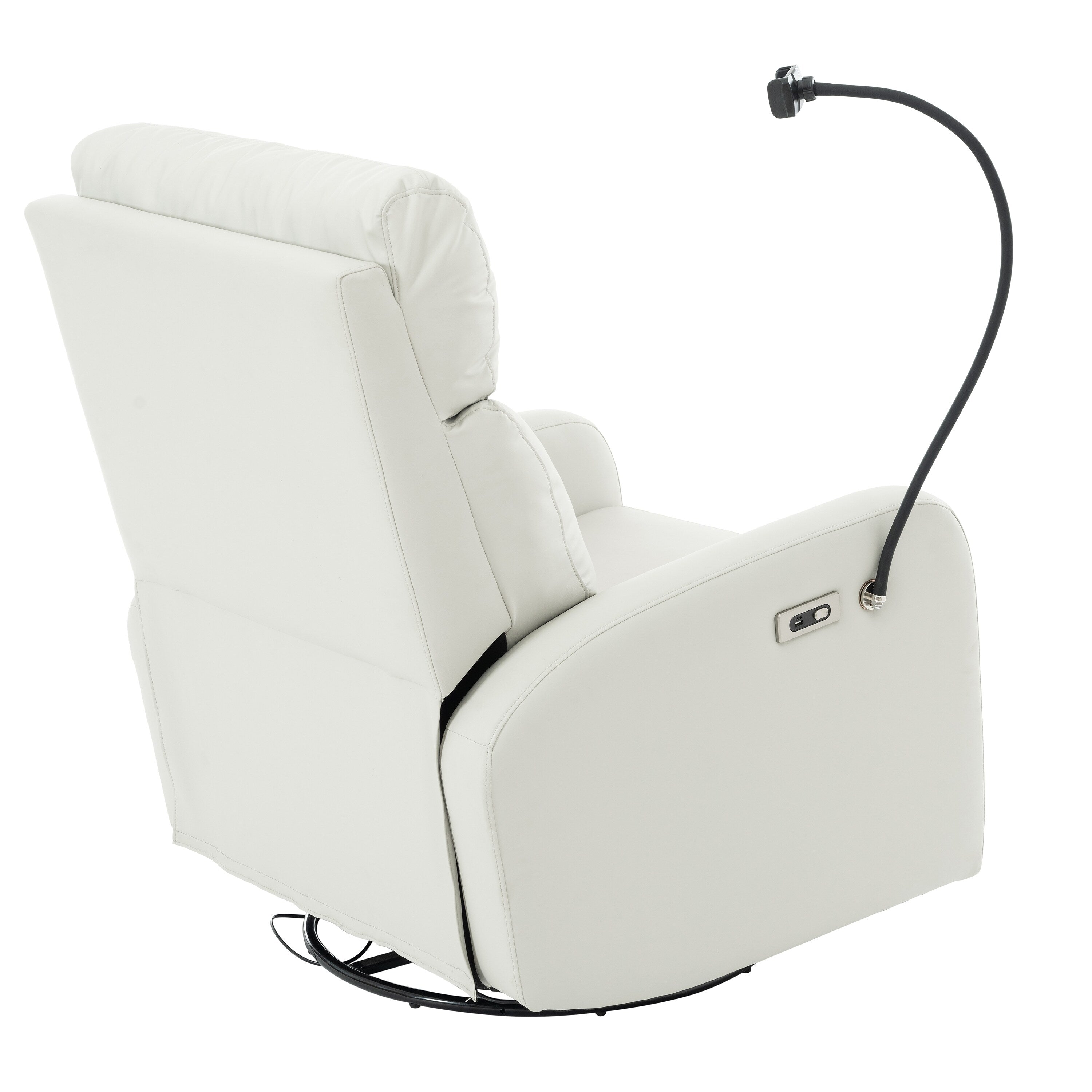 Fauteuil inclinable pivotant à 270° avec ports USB, inclinaison électrique et confort rembourré pour une détente ultime