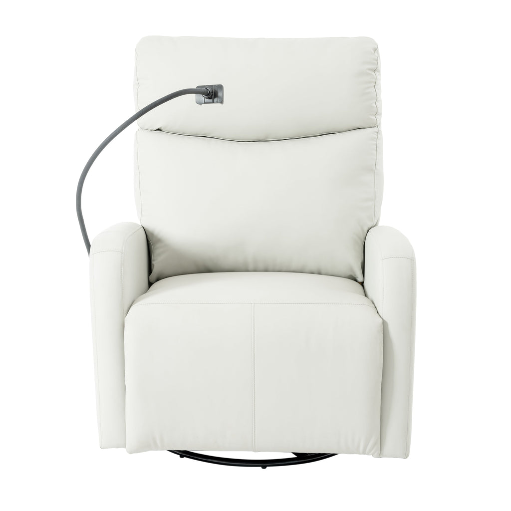 Fauteuil inclinable pivotant à 270° avec ports USB, inclinaison électrique et confort rembourré pour une détente ultime