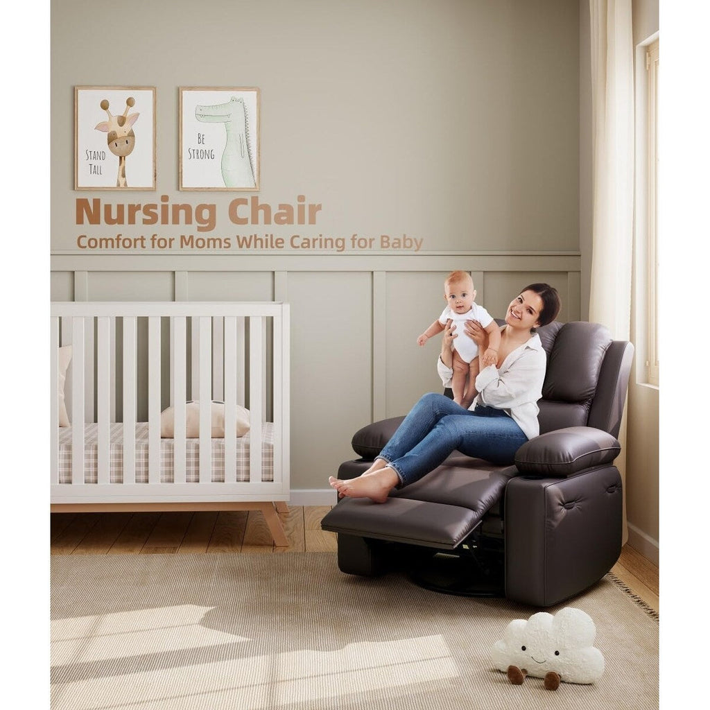 Fauteuils inclinables pivotants surdimensionnés à 360° de 27 pouces avec chauffage et massage