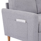 Canapé-lit en L réglable en tissu de 28,35 pouces avec méridienne, lit gigogne et poches de rangement