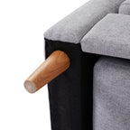 Canapé-lit en tissu réglable en forme de L de 28,35 pouces avec lit gigogne, méridienne et poches pour accoudoirs